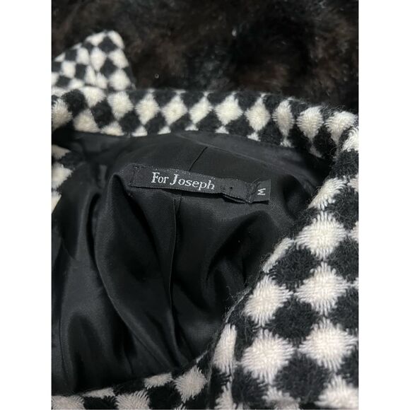 For Joseph wool 60's long checkered chess coat M - Picture 4 of 5